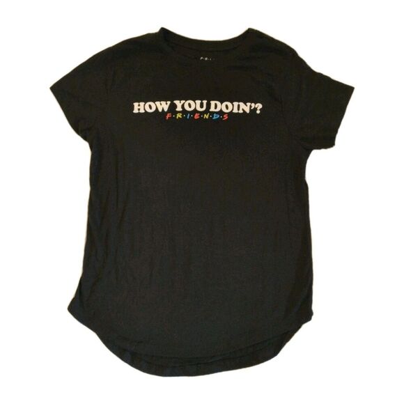 Friends Tops - Friends How You Doin? Black T-Shirt Official Television Series Womens Size Large